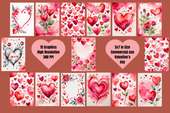 Download Valentines Cards, 5x7 Commercial Use - Cards Collection