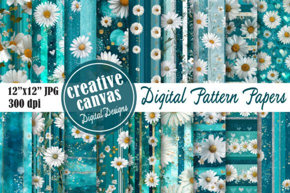 Download Teal Daisy Floral Seamless Pattern - Floral seamless Collection