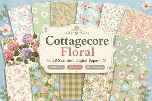 Download Cottagecore Floral Seamless Pattern - Floral seamless Collection