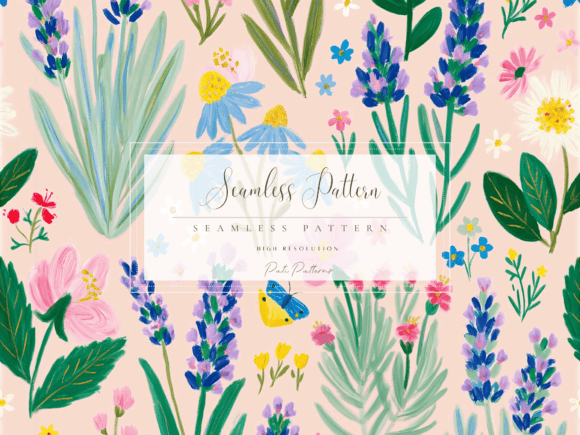 Download Lavender Floral Seamless Pattern PNG - Floral seamless Collection