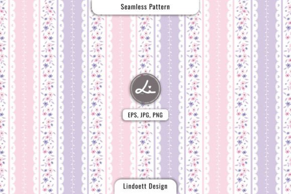 Download Pastel Stripe Floral Seamless Pattern - Floral seamless Collection