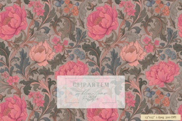 Download Morris Peony Floral Seamless Pattern - Floral seamless Collection