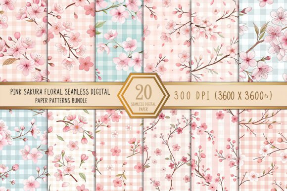 Download Pink Sakura Floral Seamless Patterns - Floral seamless Collection