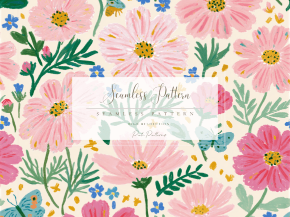 Download Minimalist Cottage Garden Floral Seamless Pattern PNG - Floral seamless Collection
