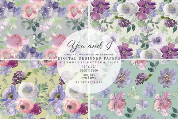 Download Watercolor Floral Seamless Pattern Set - Floral seamless Collection