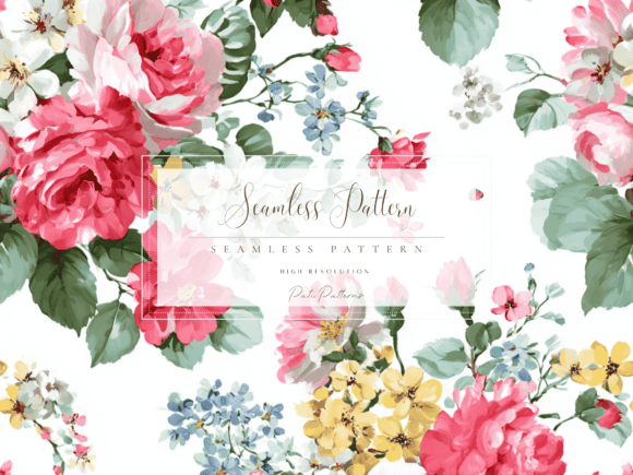 Download Vintage Retro Floral Seamless Pattern PNG - Floral seamless Collection
